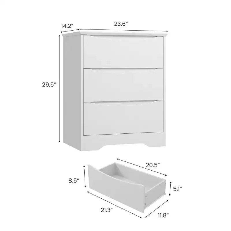 Cassettiera alta in legno con 3 cassetti, comò moderno, contenitore profondo, armadio grande con piano largo per camera da letto, soggiorno, corridoio, camera dei bambini