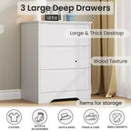 Cassettiera alta in legno con 3 cassetti, comò moderno, contenitore profondo, armadio grande con piano largo per camera da letto, soggiorno, corridoio, camera dei bambini