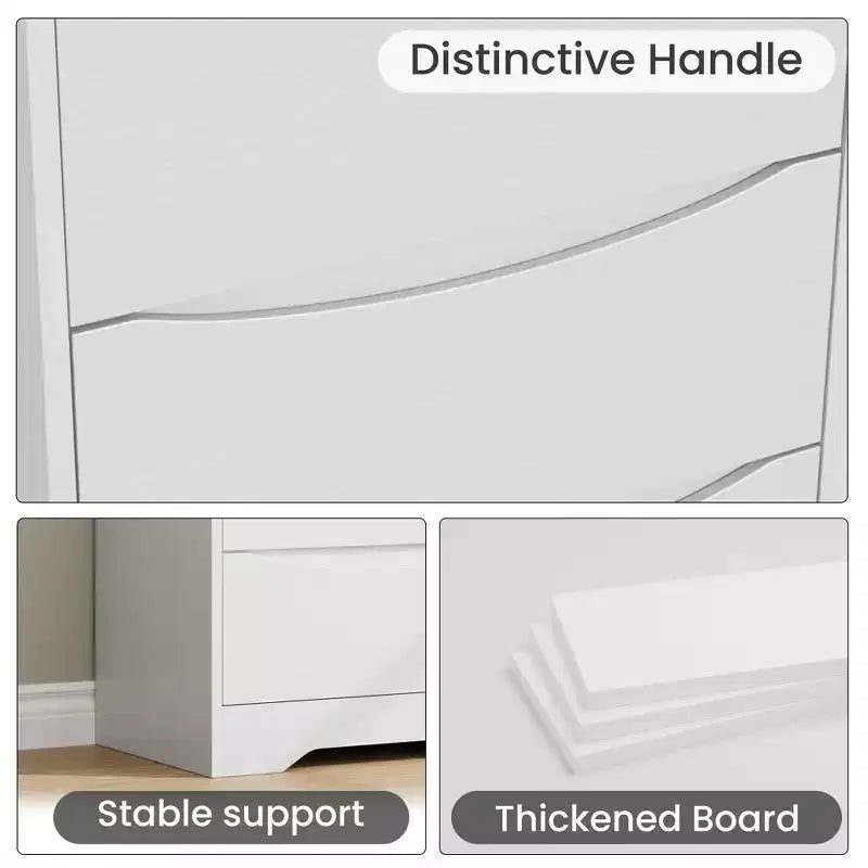 Cassettiera alta in legno con 3 cassetti, comò moderno, contenitore profondo, armadio grande con piano largo per camera da letto, soggiorno, corridoio, camera dei bambini