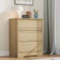Tall Wooden Dresser with 3 Drawers Modern Chest of Drawers Deep Storage Large Closet with Wide Top for Bedroom Living Room Hallway Kids Room