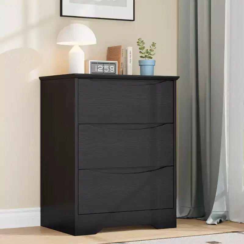 Cassettiera alta in legno con 3 cassetti, comò moderno, contenitore profondo, armadio grande con piano largo per camera da letto, soggiorno, corridoio, camera dei bambini