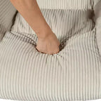 Homy Casa Sedia a dondolo in velluto a coste, sedia a dondolo rivestita in tessuto, beige