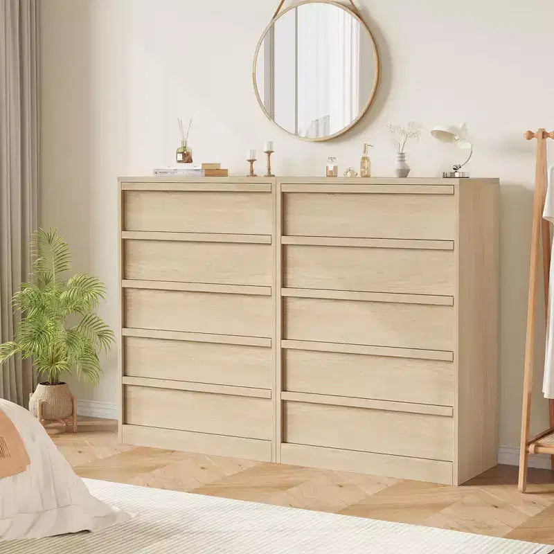 COZONY Comò con 3/4/5/7 Cassetti, Cassettiera Alta con Ampio Spazio di Archiviazione, Comodino Moderno Sottile per Camera da Letto, Soggiorno
