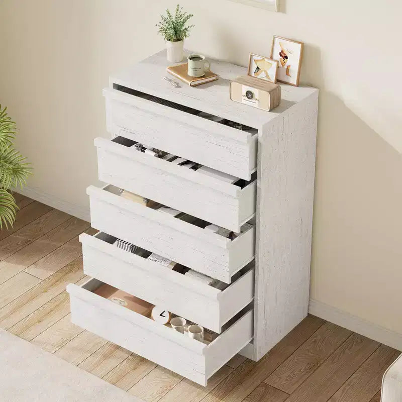 COZONY Comò con 3/4/5/7 Cassetti, Cassettiera Alta con Ampio Spazio di Archiviazione, Comodino Moderno Sottile per Camera da Letto, Soggiorno