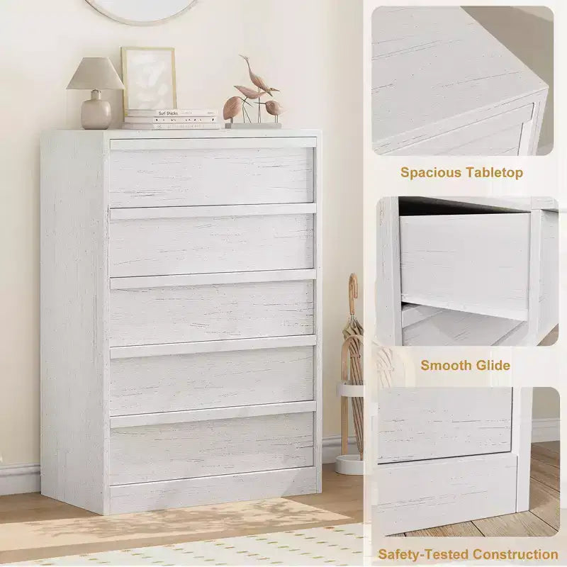 COZONY Comò con 3/4/5/7 Cassetti, Cassettiera Alta con Ampio Spazio di Archiviazione, Comodino Moderno Sottile per Camera da Letto, Soggiorno