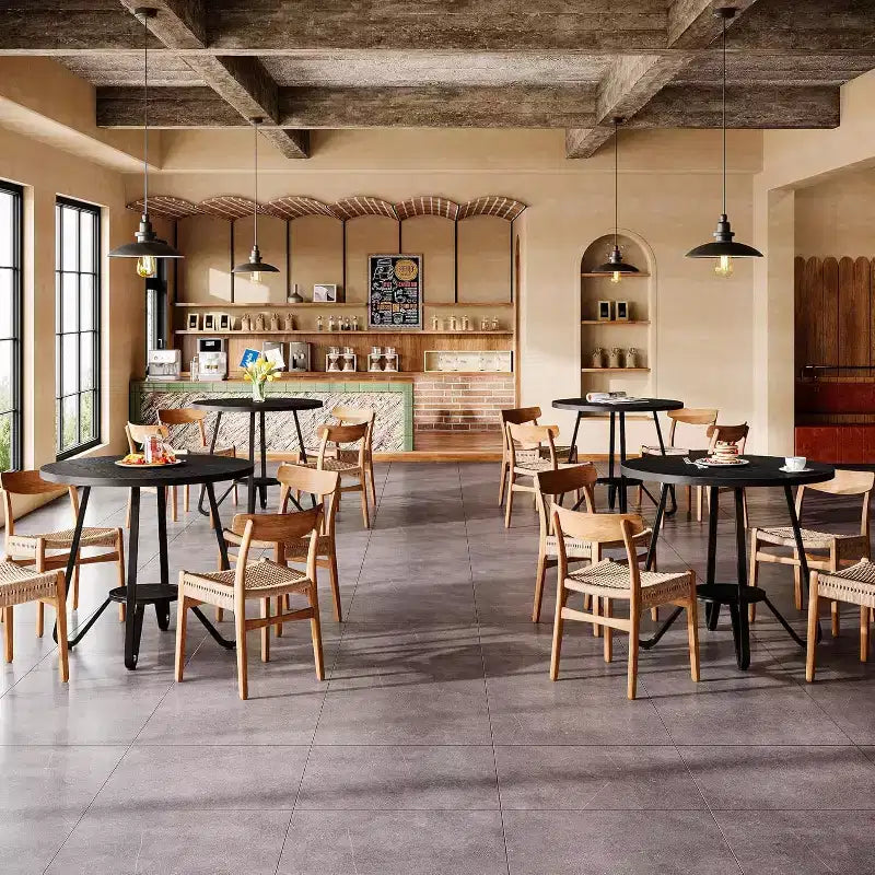 Lantine 31.5 Tavolo da Pranzo Rotondo per 2 con Doppi Ripiani, Tavolo da Pranzo Piccolo per Sala da Pranzo, Appartamento, Spazi Ristretti