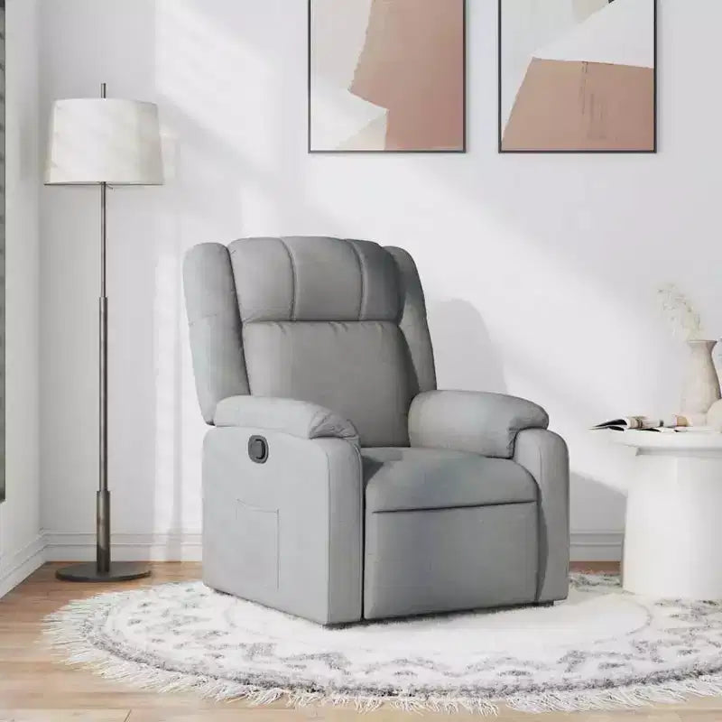 vidaXL Poltrona reclinabile in tessuto grigio chiaro