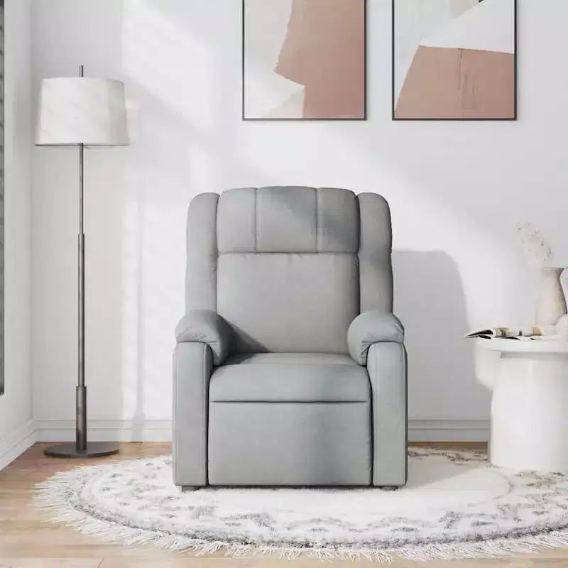 vidaXL Poltrona reclinabile in tessuto grigio chiaro