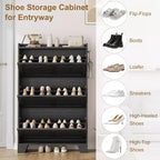 Acekool Slim 3 Cassettiera a ribalta per scarpe con ganci 13.8 Scarpiera nascosta per ingresso