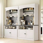 COZONY 72 Mobile Caffè con Credenza, Mobile Buffet in Stile Rustico con Supporto per Microonde, Portabottiglie e Ripiani di Stoccaggio