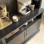 COZONY 72 Mobile Caffè con Credenza, Mobile Buffet in Stile Rustico con Supporto per Microonde, Portabottiglie e Ripiani di Stoccaggio