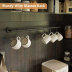 COZONY 72 Mobile Caffè con Credenza, Mobile Buffet in Stile Rustico con Supporto per Microonde, Portabottiglie e Ripiani di Stoccaggio