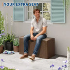Grande Baule Contenitore da Esterno Impermeabile in Resina 80-120 Galloni Organizer con Serratura per Cuscini da Giardino, Utensili, Attrezzatura da Piscina Effetto Rattan Marrone o Nero