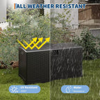 Grande Baule Contenitore da Esterno Impermeabile in Resina 80-120 Galloni Organizer con Serratura per Cuscini da Giardino, Utensili, Attrezzatura da Piscina Effetto Rattan Marrone o Nero