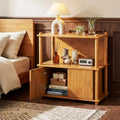 Christopher Knight Home Sawyer Modern Wood Nightstand with Storage Cabinet and Open Shelves