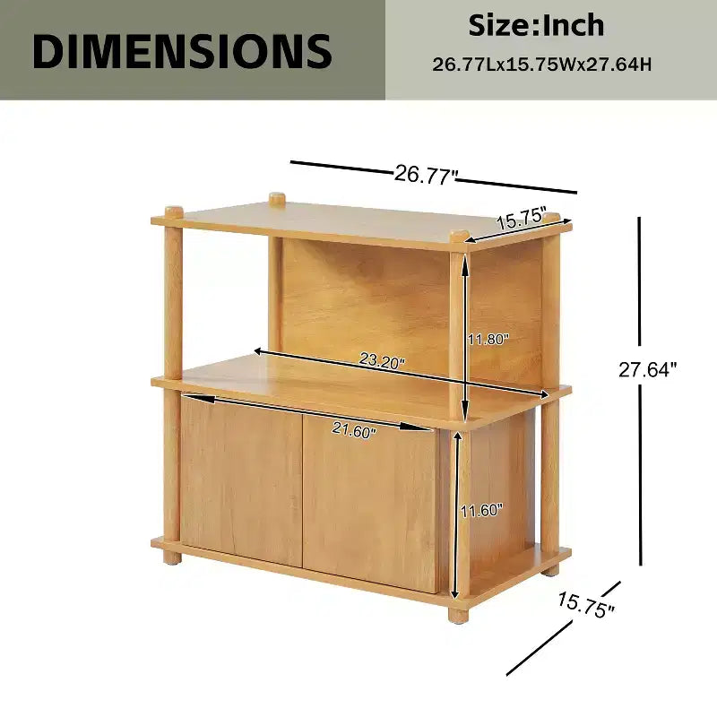 Christopher Knight Home Sawyer Comodino moderno in legno con armadietto e ripiani aperti