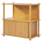 Christopher Knight Home Sawyer Comodino moderno in legno con armadietto e ripiani aperti