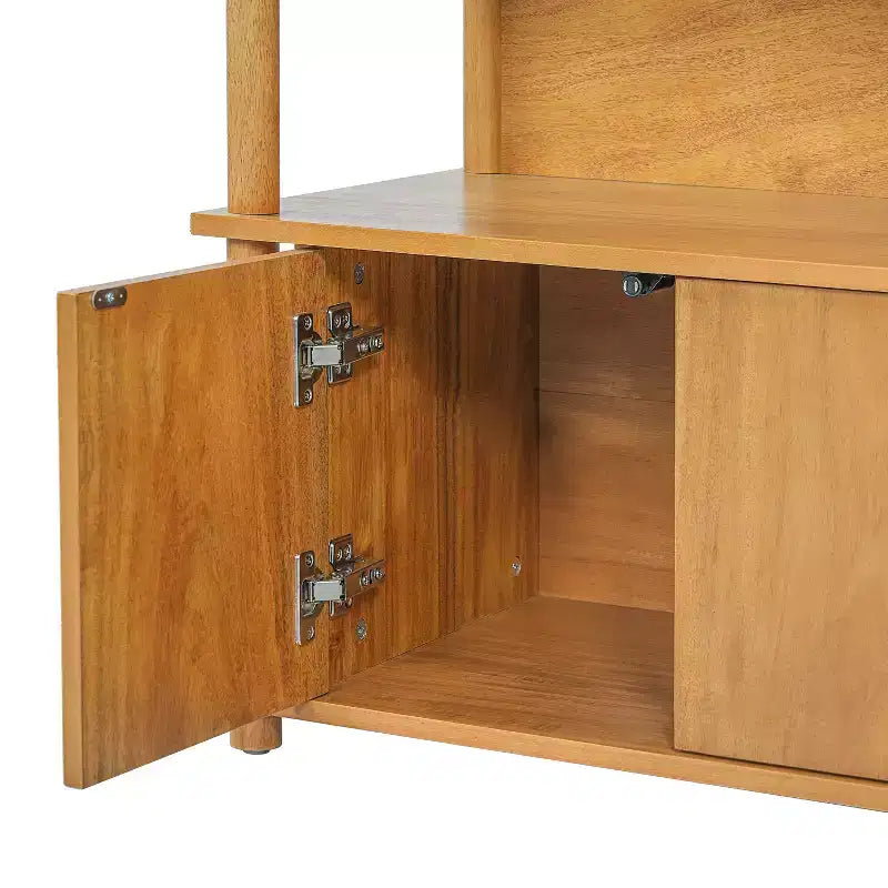Christopher Knight Home Sawyer Comodino moderno in legno con armadietto e ripiani aperti