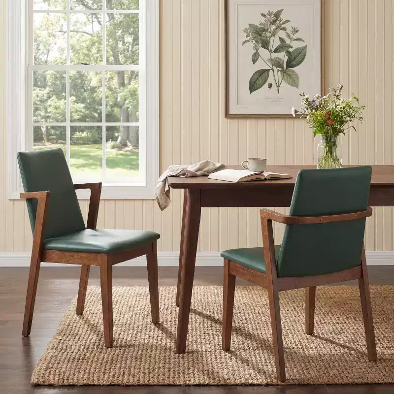 Christopher Knight Home Chaiwat Sedie da pranzo moderne imbottite in legno di gomma con schienale