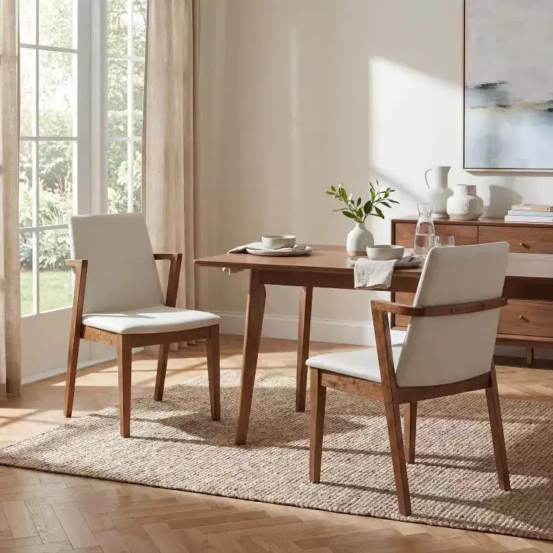 Christopher Knight Home Chaiwat Sedie da pranzo moderne imbottite in legno di gomma con schienale