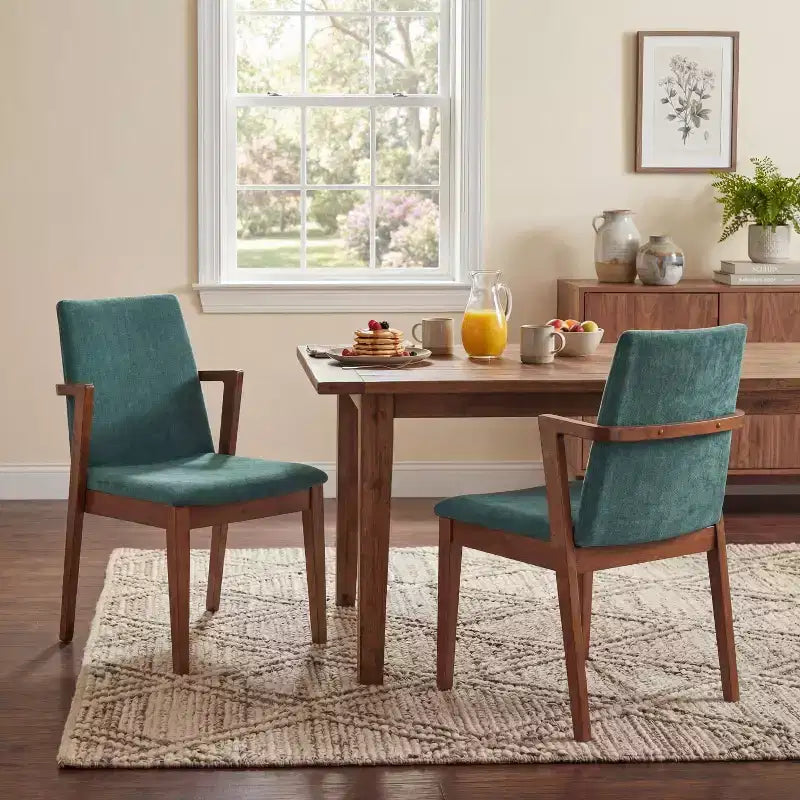 Christopher Knight Home Chaiwat Sedie da pranzo moderne imbottite in legno di gomma con schienale