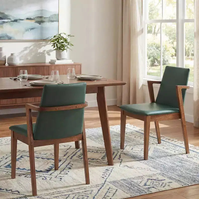 Christopher Knight Home Chaiwat Sedie da pranzo moderne imbottite in legno di gomma con schienale