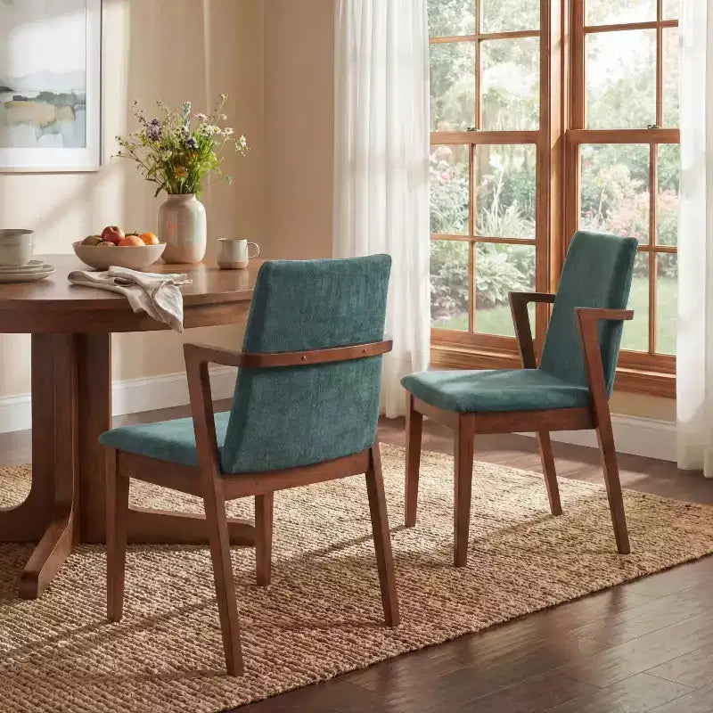 Christopher Knight Home Chaiwat Sedie da pranzo moderne imbottite in legno di gomma con schienale