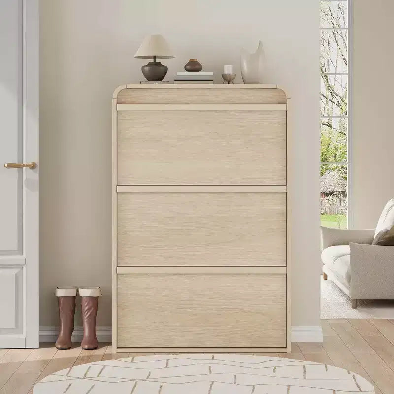 Acekool 3 Flip Drawer Shoe Cabinet with Adjustable Shelves Slim Shoe Organizer for Entryway