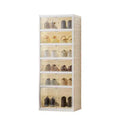 Clear Stackable Shoe Storage Box with Magnetic Door, Foldable Plastic Shoe Organiser, No Installation Needed for Trainer Storage
