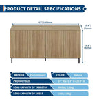 Credenza moderna da fattoria da 160 cm, mobile contenitore moderno d'accento, 4 ante scanalate e gambe in metallo, per cucina, sala da pranzo, soggiorno