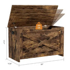 Cassapanca in legno spaziosa, Baule multifunzionale da ingresso, Cerniere di sicurezza e maniglie laterali, Montaggio facile, per Camera da letto, Salotto