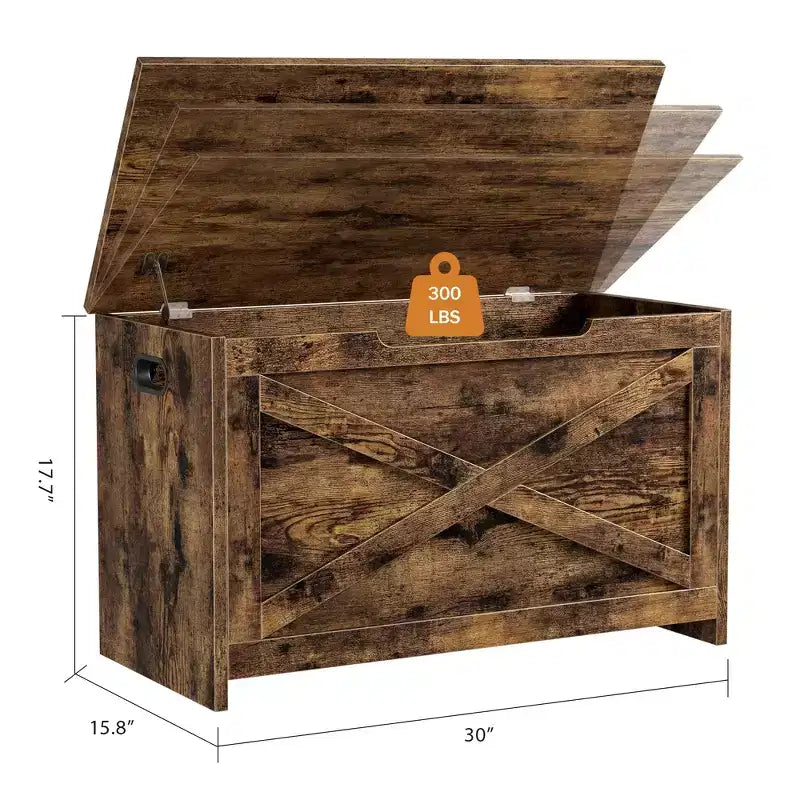 Cassapanca in legno spaziosa, Baule multifunzionale da ingresso, Cerniere di sicurezza e maniglie laterali, Montaggio facile, per Camera da letto, Salotto