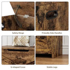 Cassapanca in legno spaziosa, Baule multifunzionale da ingresso, Cerniere di sicurezza e maniglie laterali, Montaggio facile, per Camera da letto, Salotto