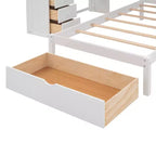 Luxystar Letto a castello moderno completo su letto singolo con scrivania, 8 cassetti e librerie