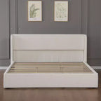 GDFStudio Tracy, Struttura Letto Imbottita in Bouclé con Testiera, Gambe e Doghe in Metallo