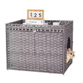 Large Rattan Hidden Cat Litter Box Enclosure Cabinet, Indoor Cat Washroom Furniture with Mat & Fence, Stylish Litter Solution for Living Room