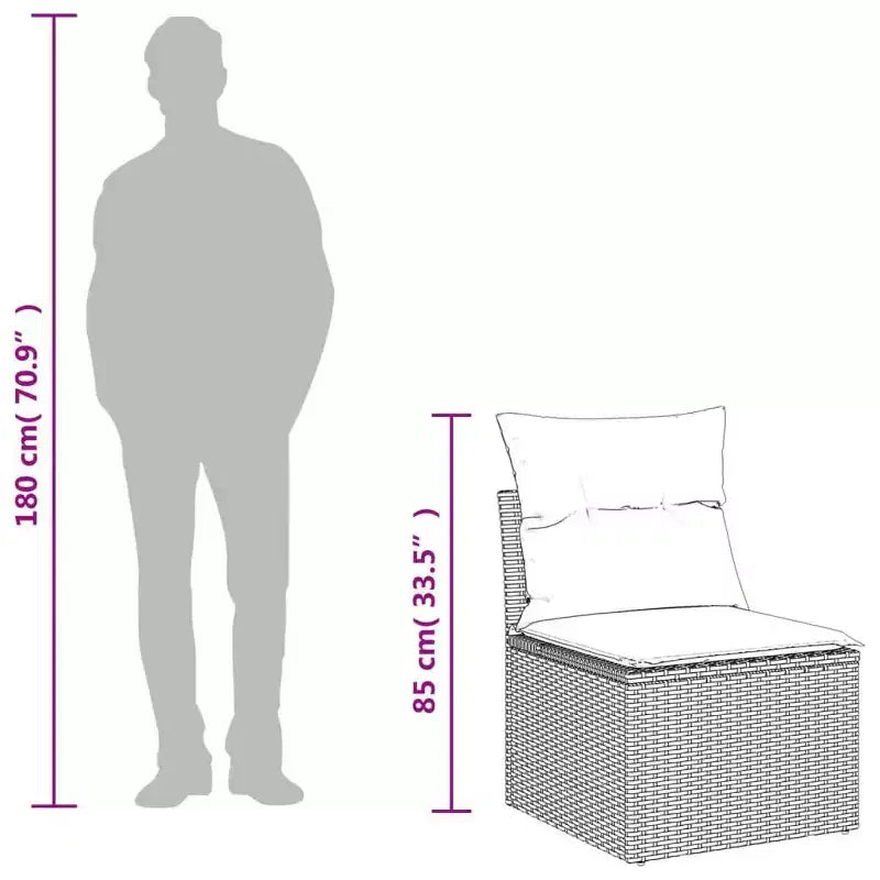 vidaXL Set Divani da Giardino Nero
