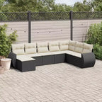 vidaXL Set Divani da Giardino Nero
