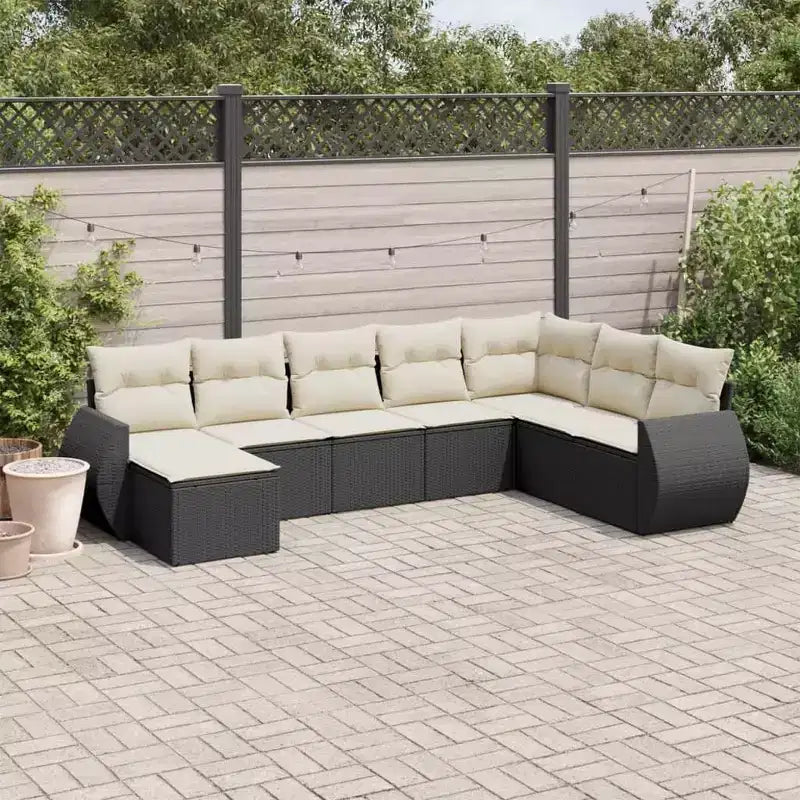 vidaXL Set Divani da Giardino Nero