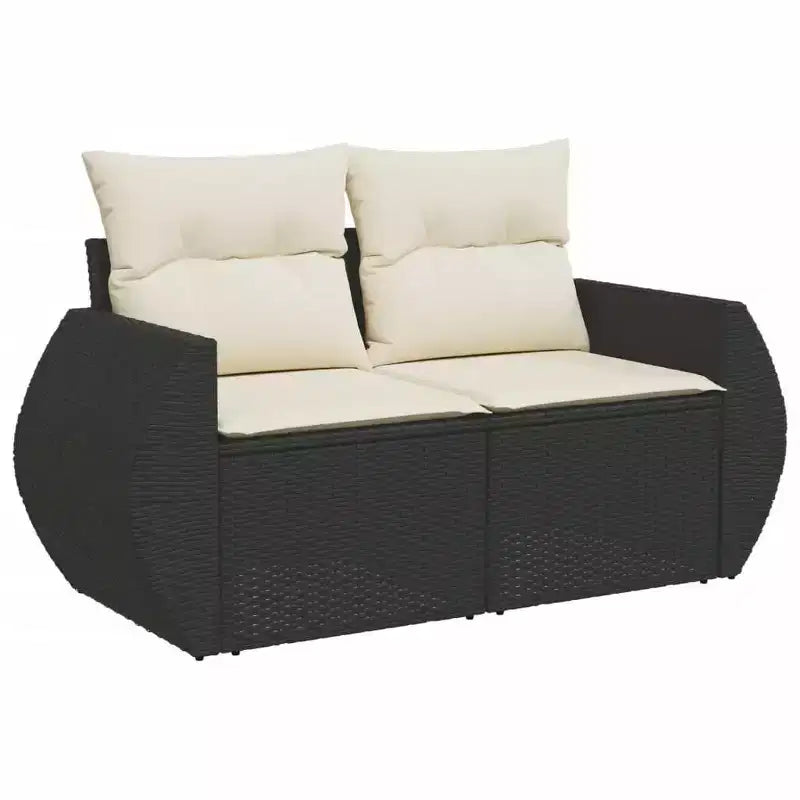 vidaXL Set Divani da Giardino Nero