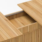 GDFStudio Aditi Tavolo da Pranzo Estensibile 55.11 - 70.86 Moderno con Base a Piedistallo a Strisce