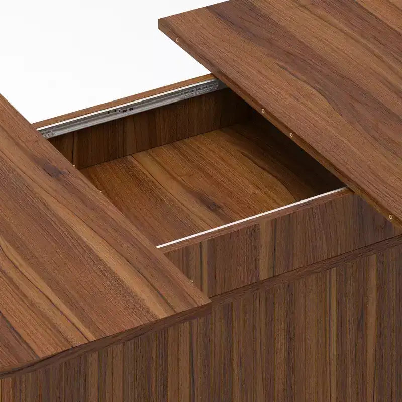 GDFStudio Aditi Tavolo da Pranzo Estensibile 55.11 - 70.86 Moderno con Base a Piedistallo a Strisce