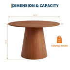 Tavolo da pranzo rotondo da 43'' per 4-6 persone, tavolo da cucina in legno con base a piedistallo, tavolo rotondo in stile rustico per soggiorno, appartamento (solo tavolo), noce