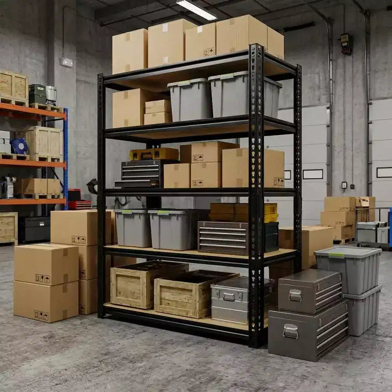 Scaffale portaoggetti in metallo a 5 ripiani da 29,5" L, unità di scaffalatura da garage regolabile per impieghi gravosi, ripiano organizer multiuso con capacità di 907 kg