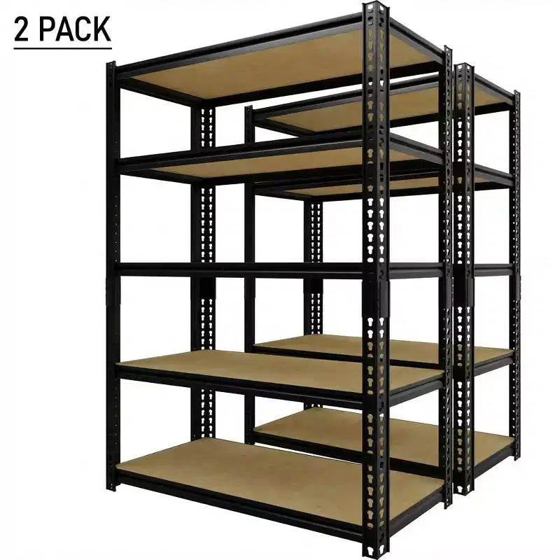 Scaffale portaoggetti in metallo a 5 ripiani da 29,5" L, unità di scaffalatura da garage regolabile per impieghi gravosi, ripiano organizer multiuso con capacità di 907 kg