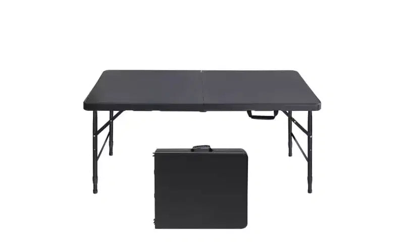 4FT Heavy Duty Folding Table, Portable Plastic Foldable Table with Handle, Anti-Slip Feet, Waterproof & Easy to Clean, for Indoor Outdoor Use