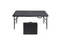 4FT Heavy Duty Folding Table, Portable Plastic Foldable Table with Handle, Anti-Slip Feet, Waterproof & Easy to Clean, for Indoor Outdoor Use