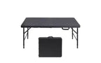 4FT Heavy Duty Folding Table, Portable Plastic Foldable Table with Handle, Anti-Slip Feet, Waterproof & Easy to Clean, for Indoor Outdoor Use