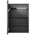 Mobiletto porta medicine rettangolare in ferro FAMYYT 20 pollici L x 28 pollici A con specchio, luce LED dimmerabile, antiappannamento e prese - Completamente assemblato