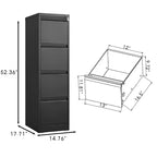 Armadio schedario verticale a 4 cassetti con serratura, armadio di archiviazione in metallo con chiusura a chiave